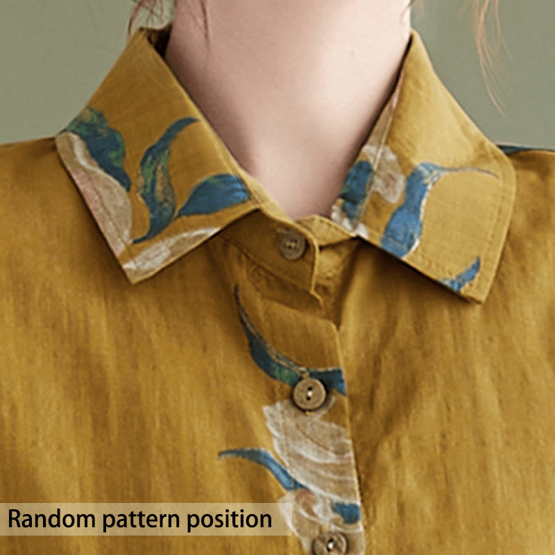 Literary Artistic Flower Print Cotton Clothing
