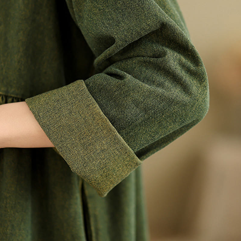 Tactile Cotton Patchwork Long-Sleeve Meditation Maxi Dress