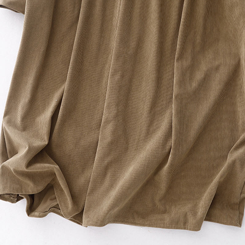 Tan Cotton Linen Relaxed Meditation Midi Dress