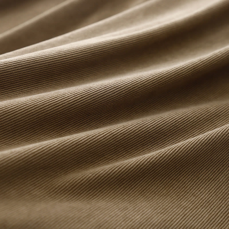 Tan Cotton Linen Relaxed Meditation Midi Dress