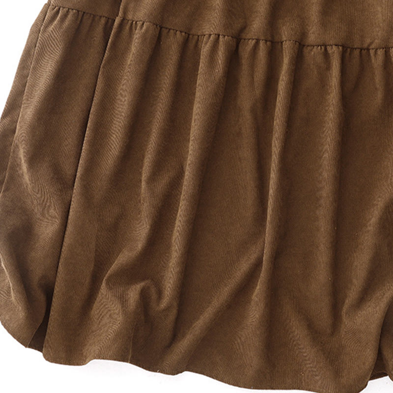 Tactile Corduroy Peter Pan Collar Grounding Midi Dress