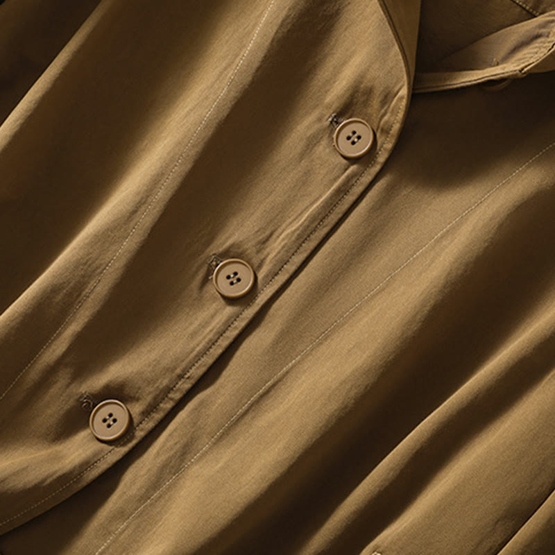 Pure Color Hooded Women's Long Sleeve Cotton Jacket With Pockets