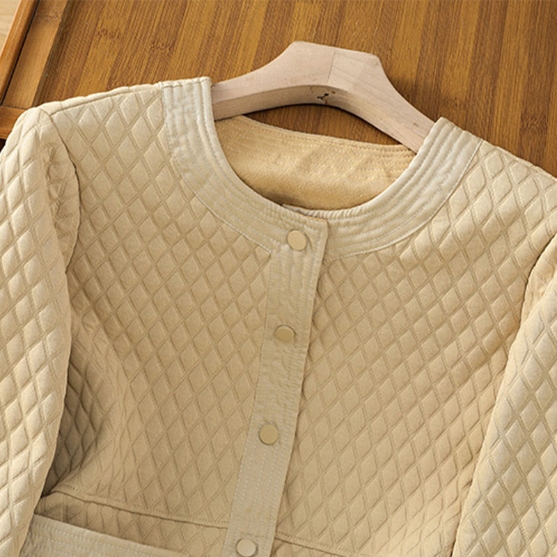 Minimalist Cotton Slim-Fit Crew Neck Long Sleeve Jacket