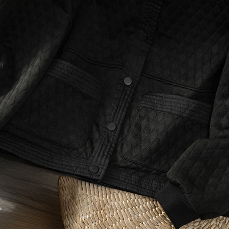 Minimalist Cotton Slim-Fit Crew Neck Long Sleeve Jacket