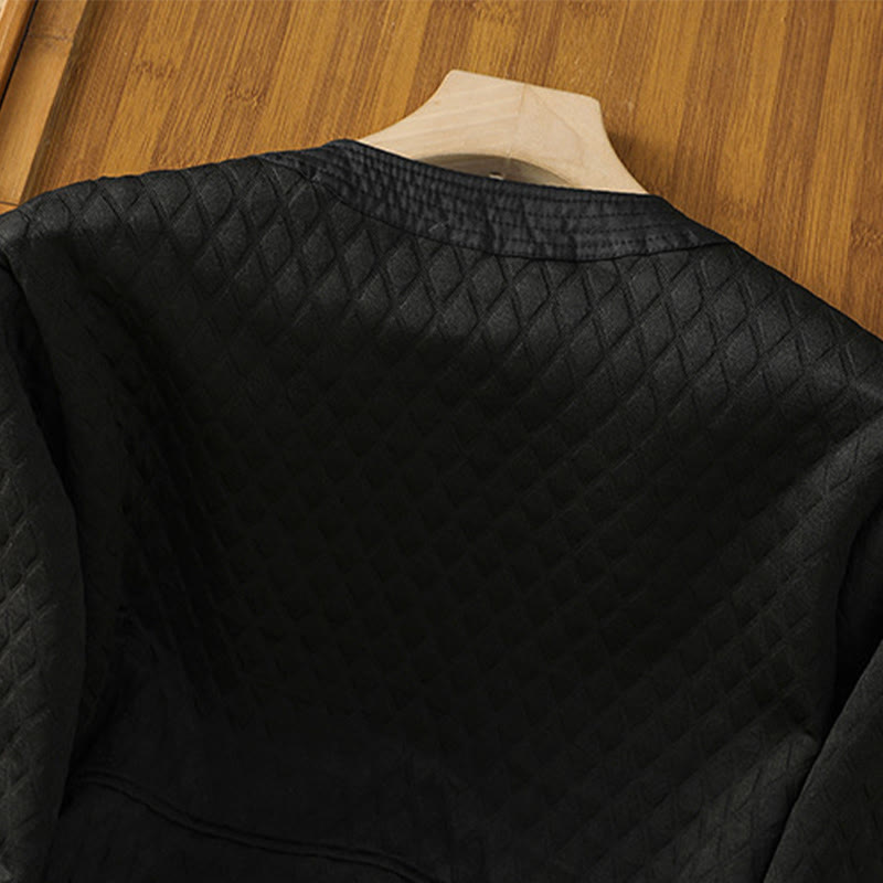 Minimalist Cotton Slim-Fit Crew Neck Long Sleeve Jacket