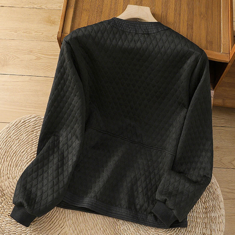 Minimalist Cotton Slim-Fit Crew Neck Long Sleeve Jacket