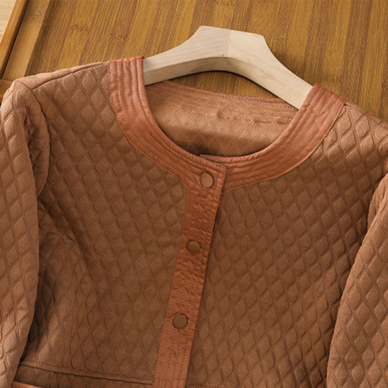 Minimalist Cotton Slim-Fit Crew Neck Long Sleeve Jacket