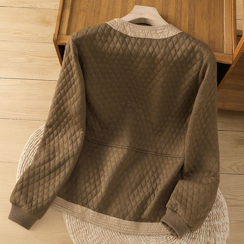 Minimalist Cotton Slim-Fit Crew Neck Long Sleeve Jacket