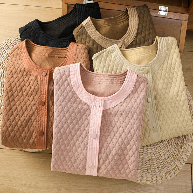 Minimalist Cotton Slim-Fit Crew Neck Long Sleeve Jacket