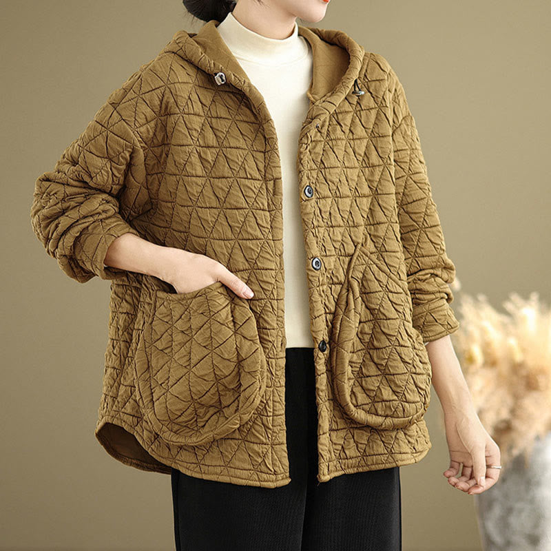 Geometric Rhombic Knit Soft Transitional Grounding Jacket
