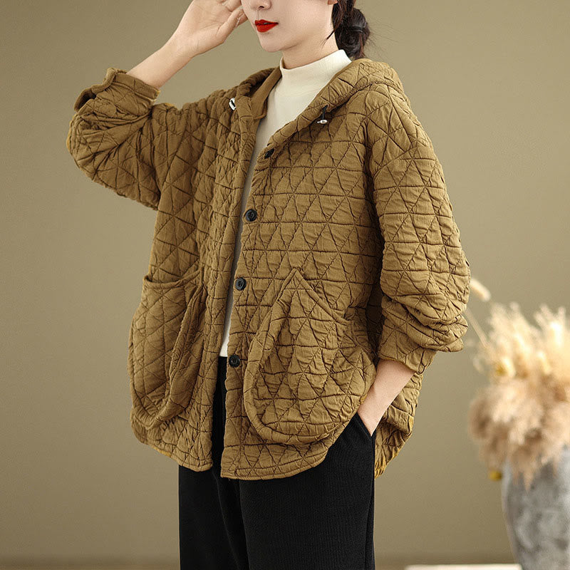 Geometric Rhombic Knit Soft Transitional Grounding Jacket