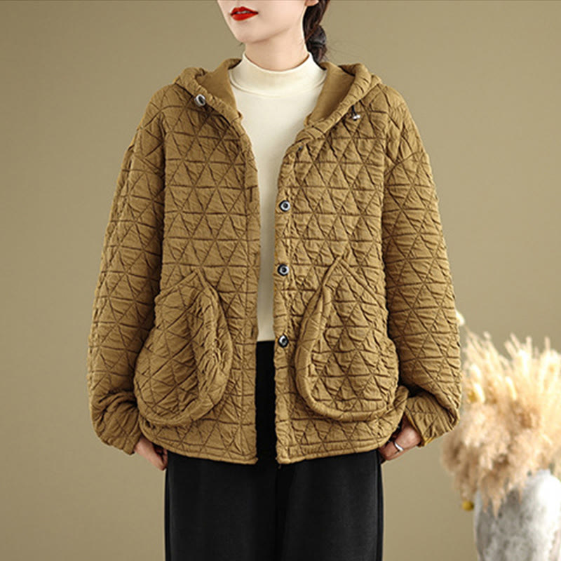 Geometric Rhombic Knit Soft Transitional Grounding Jacket