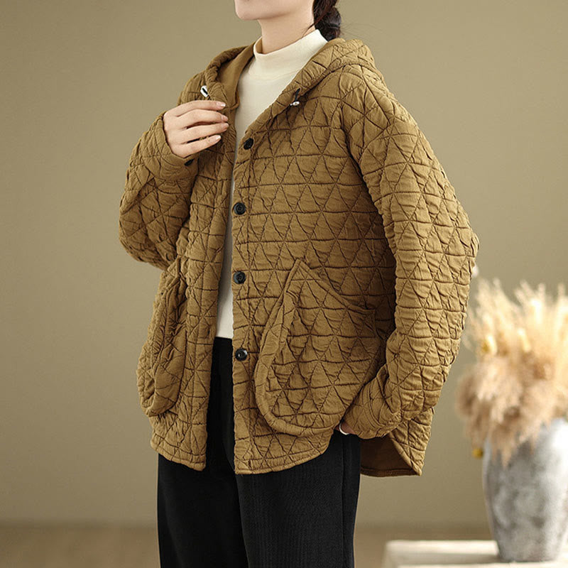 Geometric Rhombic Knit Soft Transitional Grounding Jacket