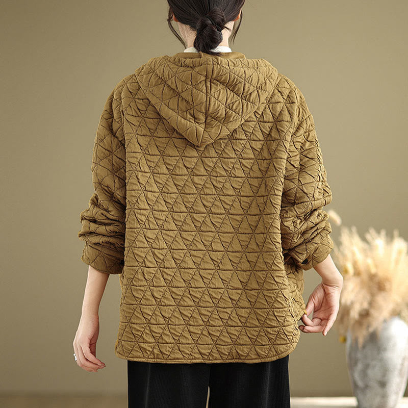 Geometric Rhombic Knit Soft Transitional Grounding Jacket