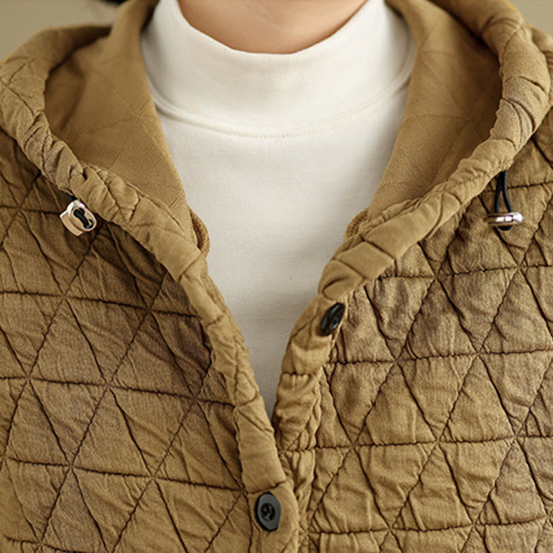Geometric Rhombic Knit Soft Transitional Grounding Jacket