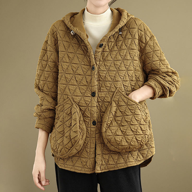 Geometric Rhombic Knit Soft Transitional Grounding Jacket