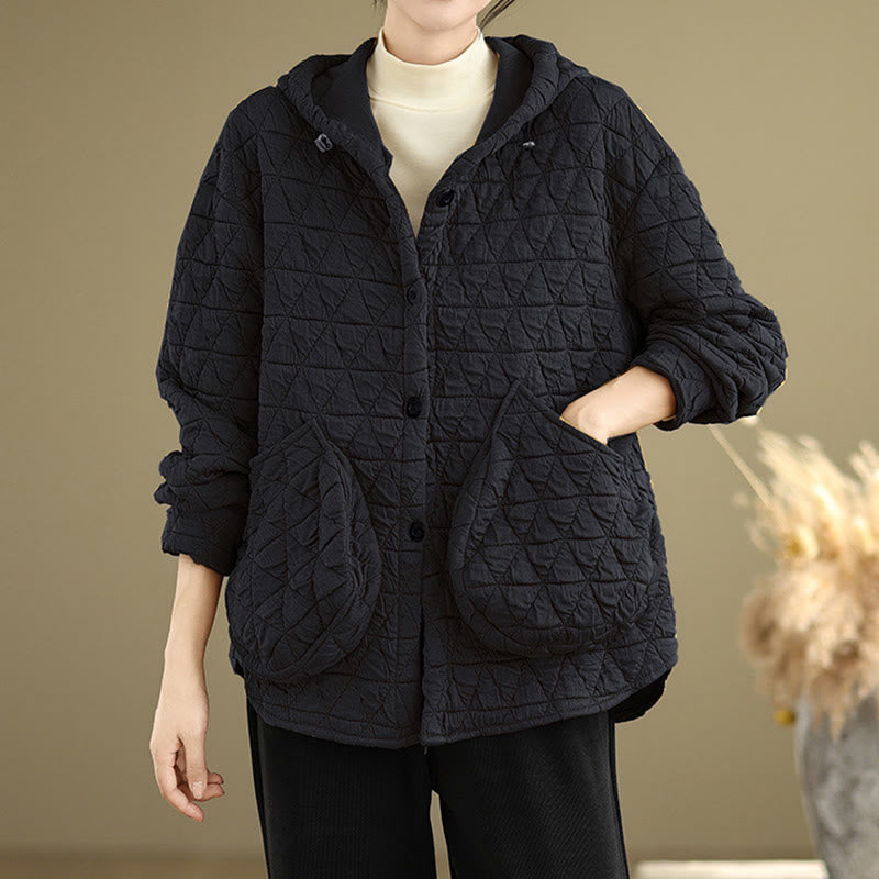 Geometric Rhombic Knit Soft Transitional Grounding Jacket