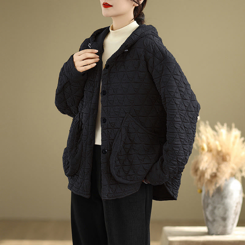 Geometric Rhombic Knit Soft Transitional Grounding Jacket