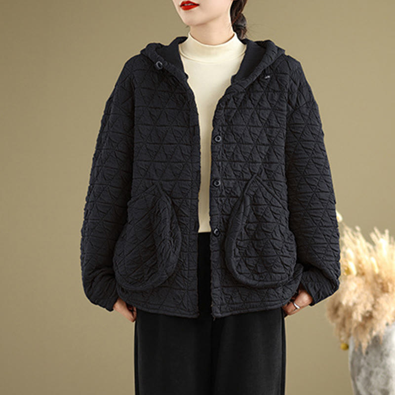 Geometric Rhombic Knit Soft Transitional Grounding Jacket