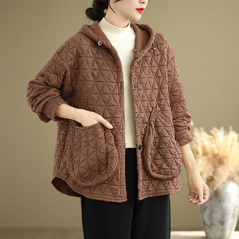 Geometric Rhombic Knit Soft Transitional Grounding Jacket