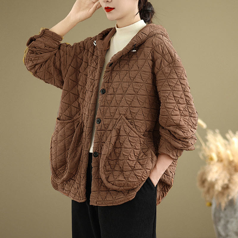 Geometric Rhombic Knit Soft Transitional Grounding Jacket