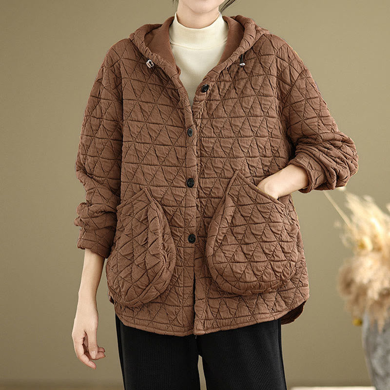 Geometric Rhombic Knit Soft Transitional Grounding Jacket