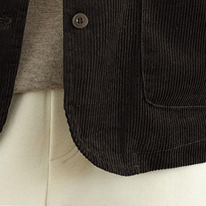Textured Cotton Corduroy Slim Fit Sleeveless Waistcoat