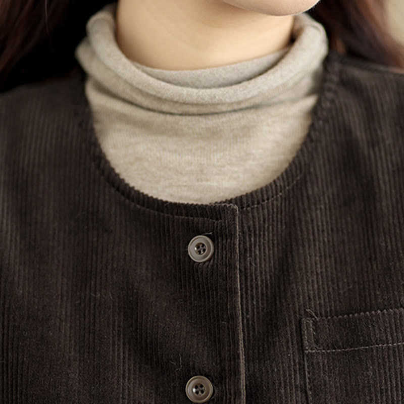 Textured Cotton Corduroy Slim Fit Sleeveless Waistcoat
