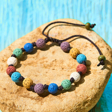Adjustable Multi-Color Lava Stone Grounding Bracelet