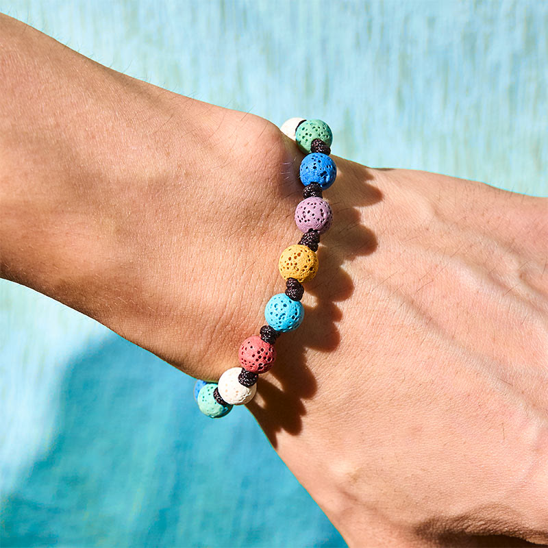 Adjustable Multi-Color Lava Stone Grounding Bracelet