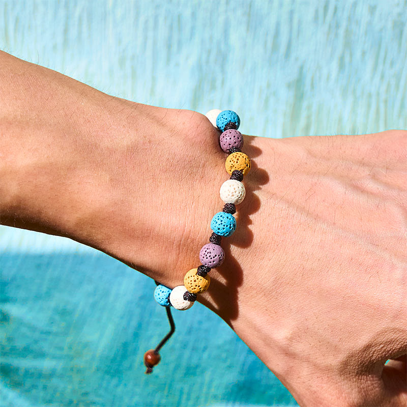Adjustable Multi-Color Lava Stone Grounding Bracelet