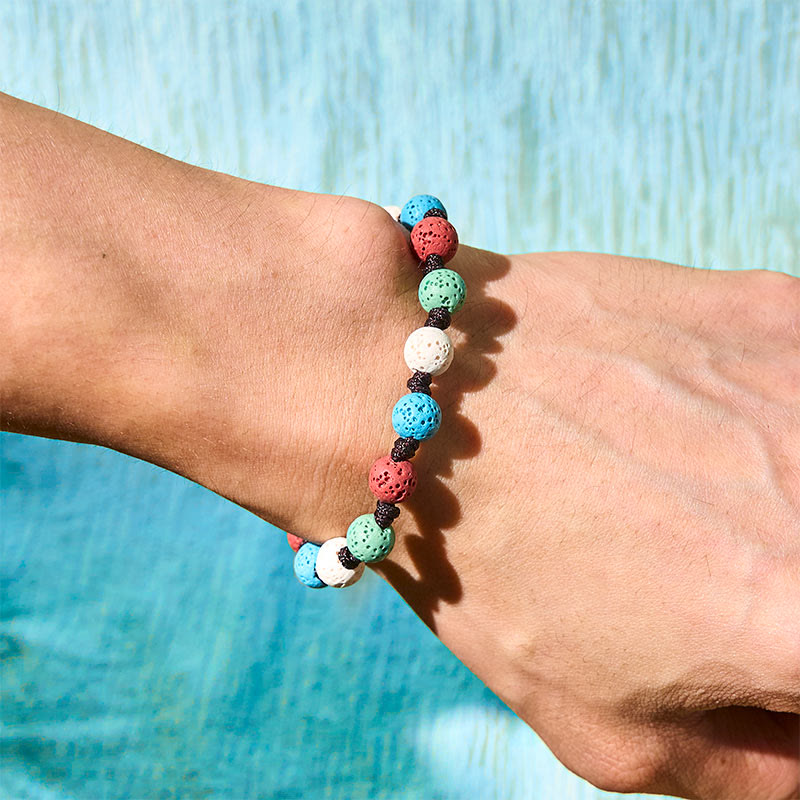 Adjustable Multi-Color Lava Stone Grounding Bracelet