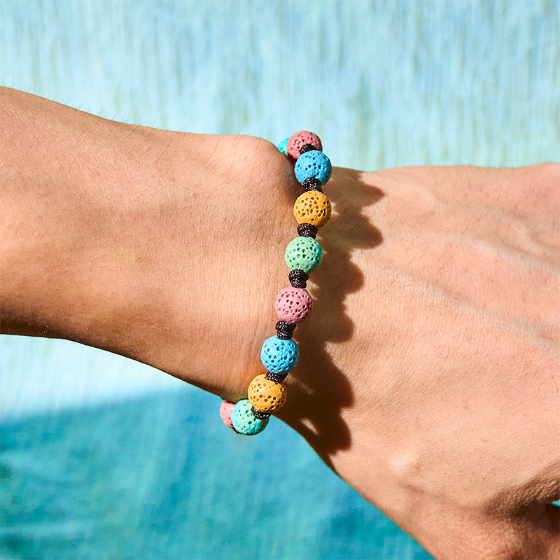 Adjustable Multi-Color Lava Stone Grounding Bracelet