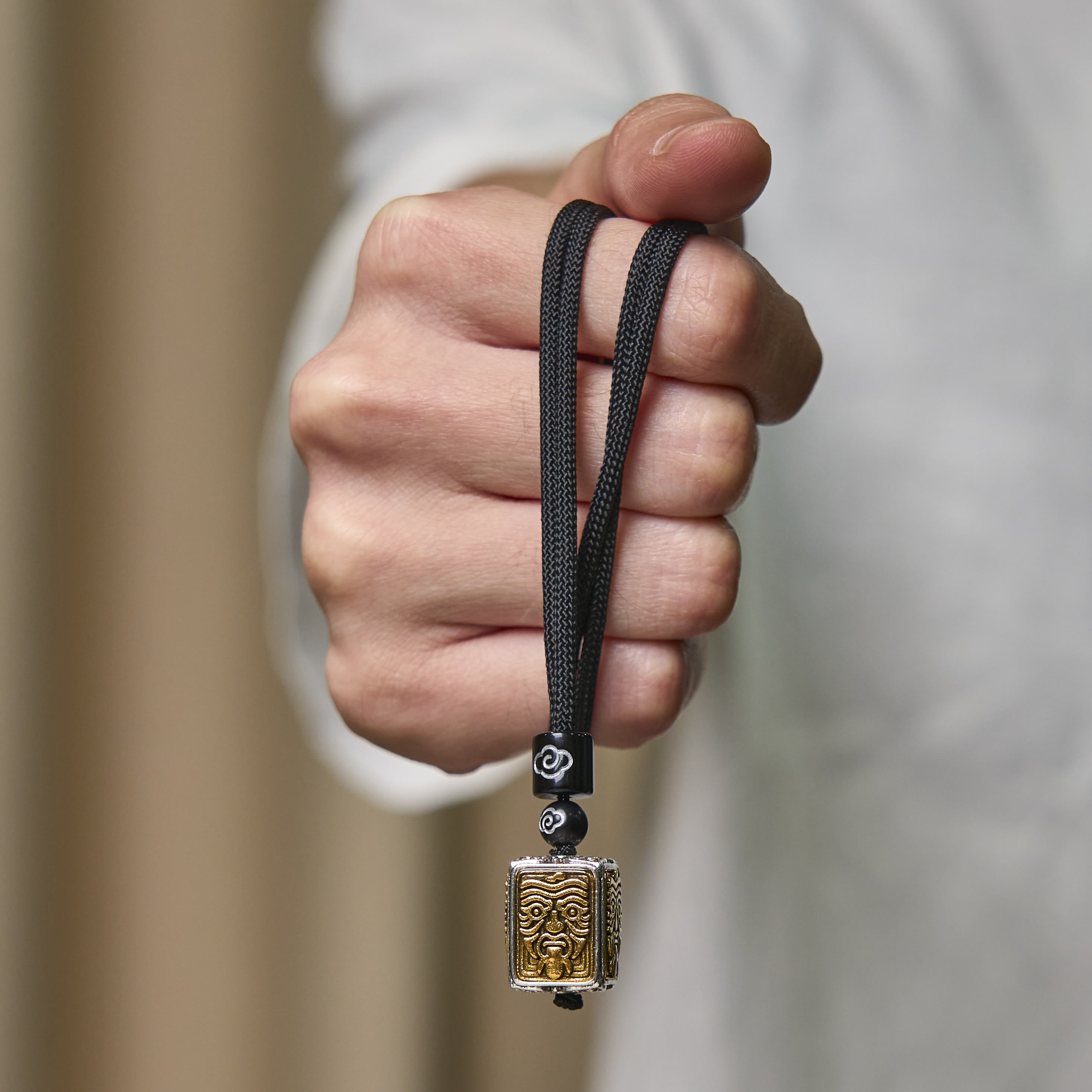 Tibetan Zakiram Goddess Of Wealth Protection Rope Square Necklace Pendant