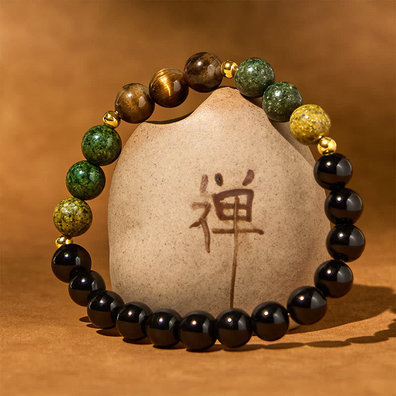 Turquoise Tiger Eye Beads Glass Balance Serenity Bracelet