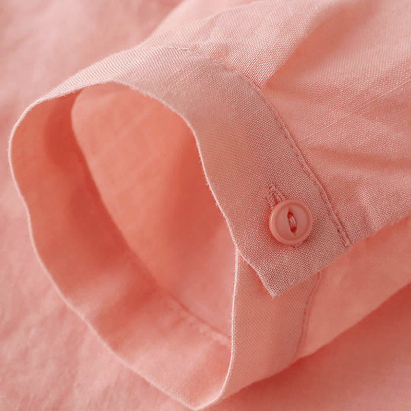 Casual Women's V-neck Three Quarter Sleeve Design Plain Shirt