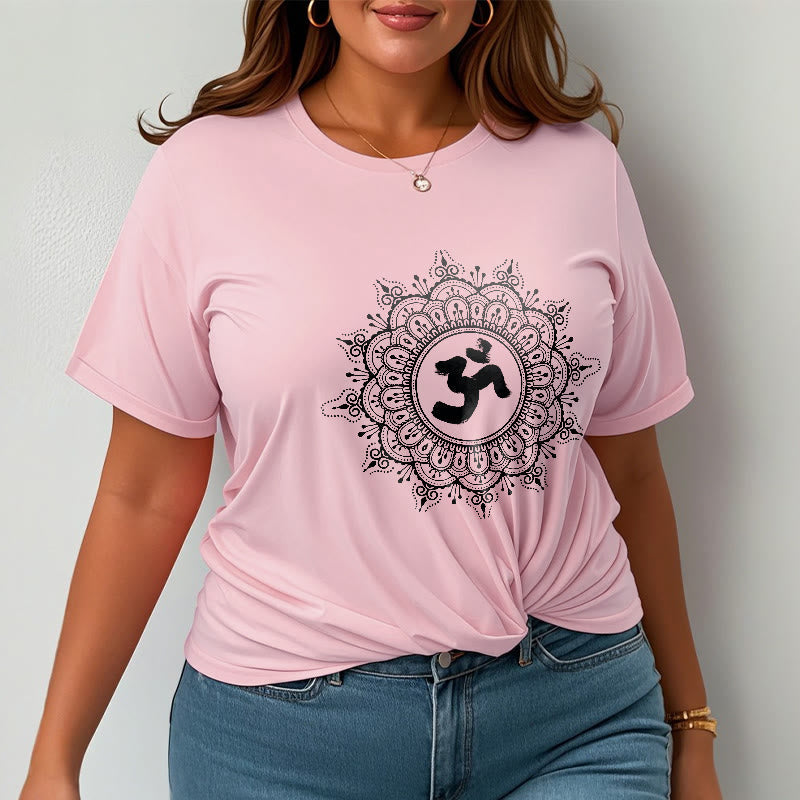 Soft Cotton Mandala Om Geometry Meditation Tee