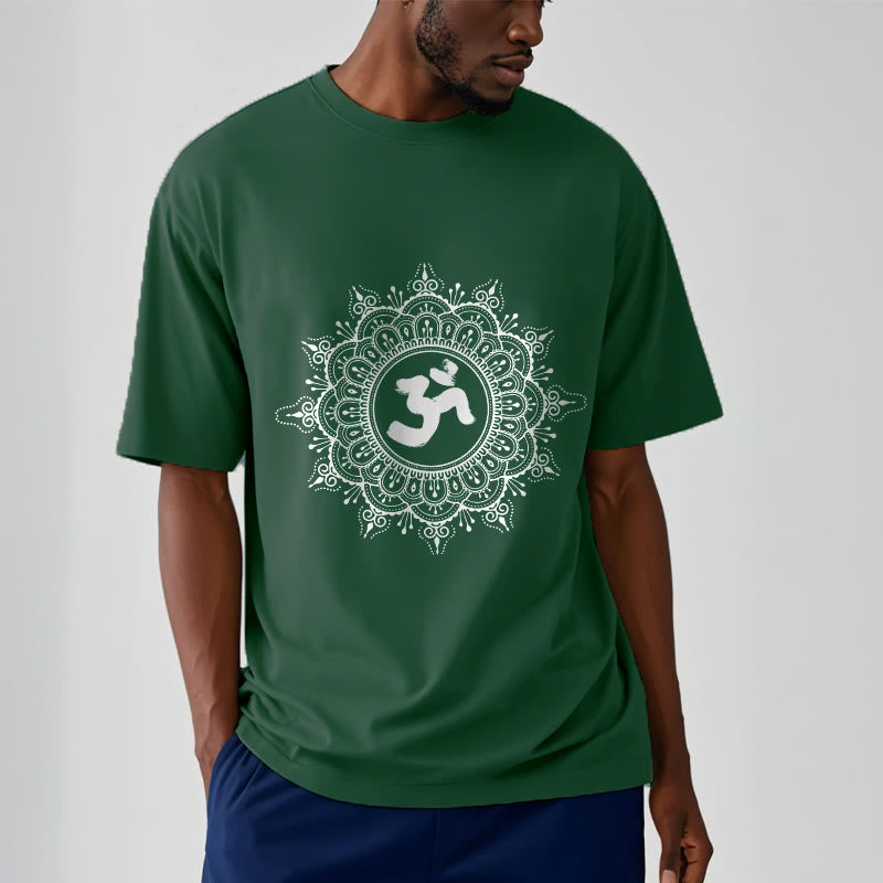 Soft Cotton Mandala Om Geometry Meditation Tee