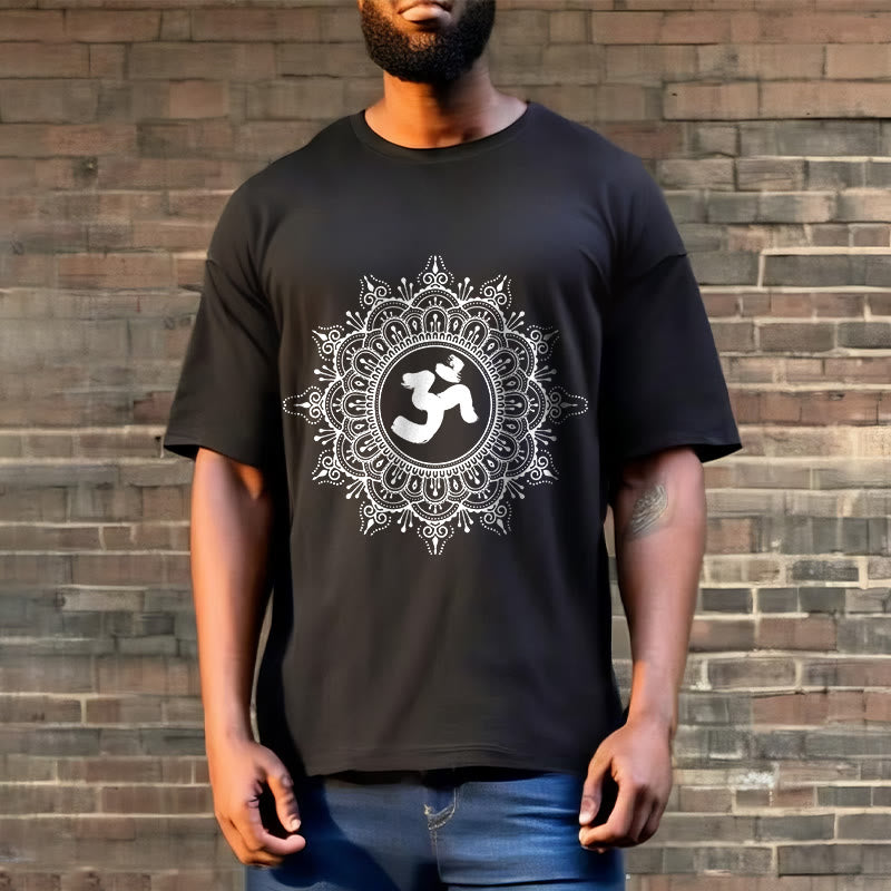 Soft Cotton Mandala Om Geometry Meditation Tee