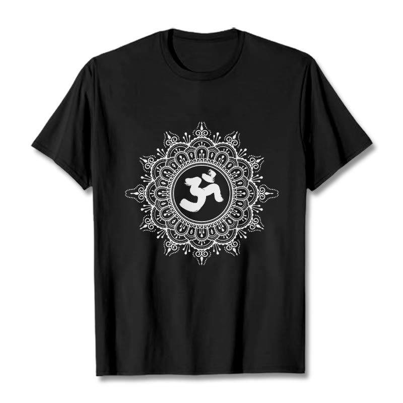 Soft Cotton Mandala Om Geometry Meditation Tee