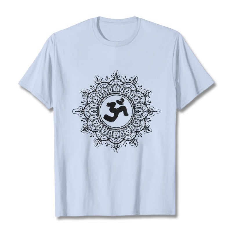 Soft Cotton Mandala Om Geometry Meditation Tee