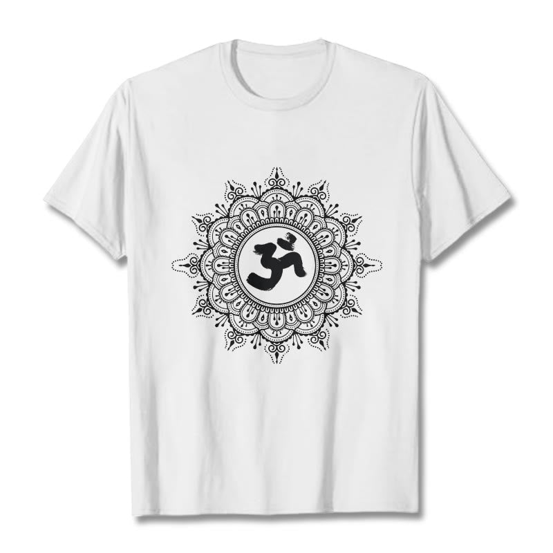 Soft Cotton Mandala Om Geometry Meditation Tee