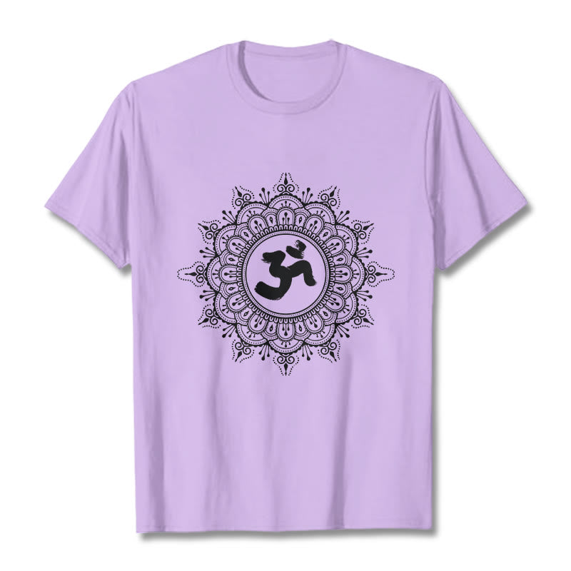 Soft Cotton Mandala Om Geometry Meditation Tee