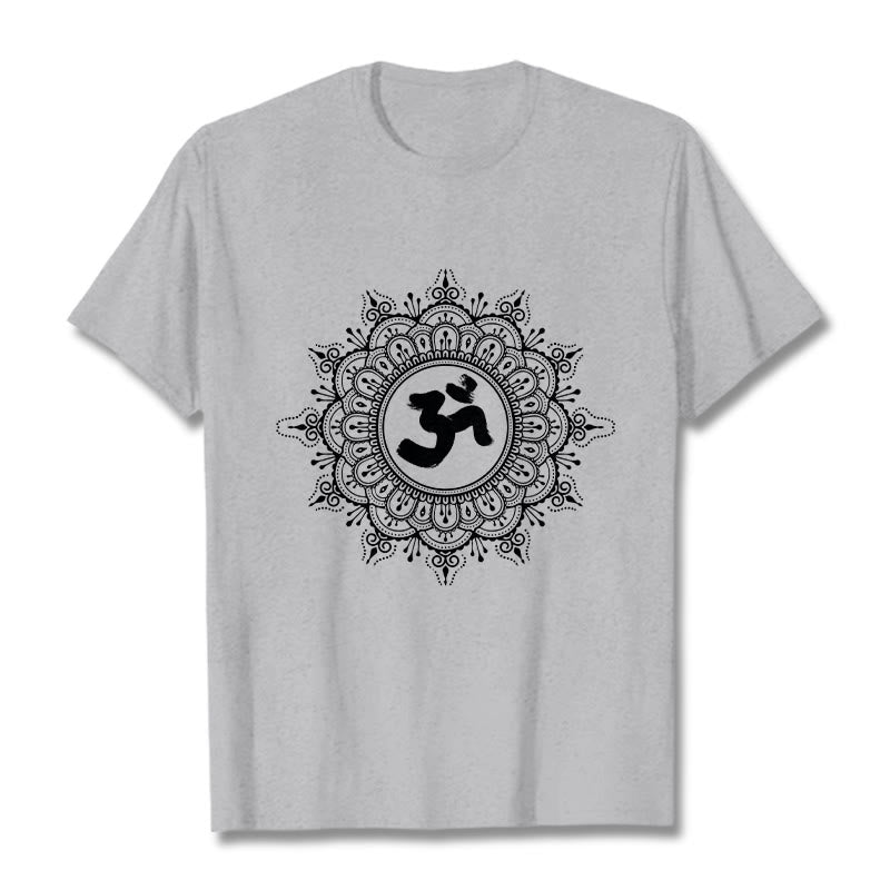 Soft Cotton Mandala Om Geometry Meditation Tee