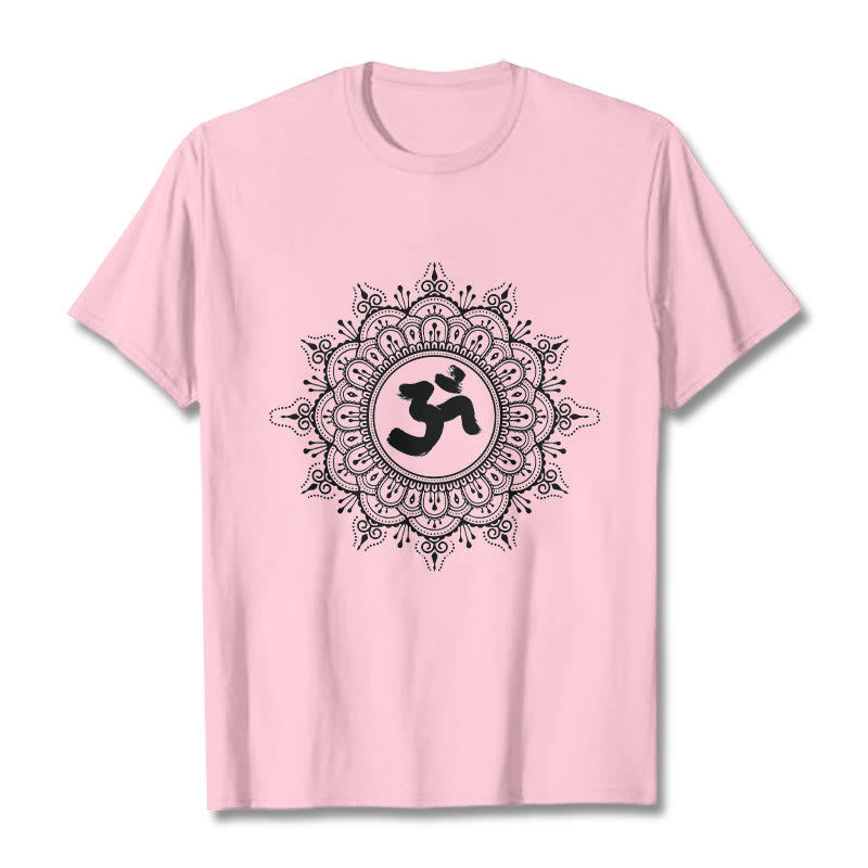 Soft Cotton Mandala Om Geometry Meditation Tee