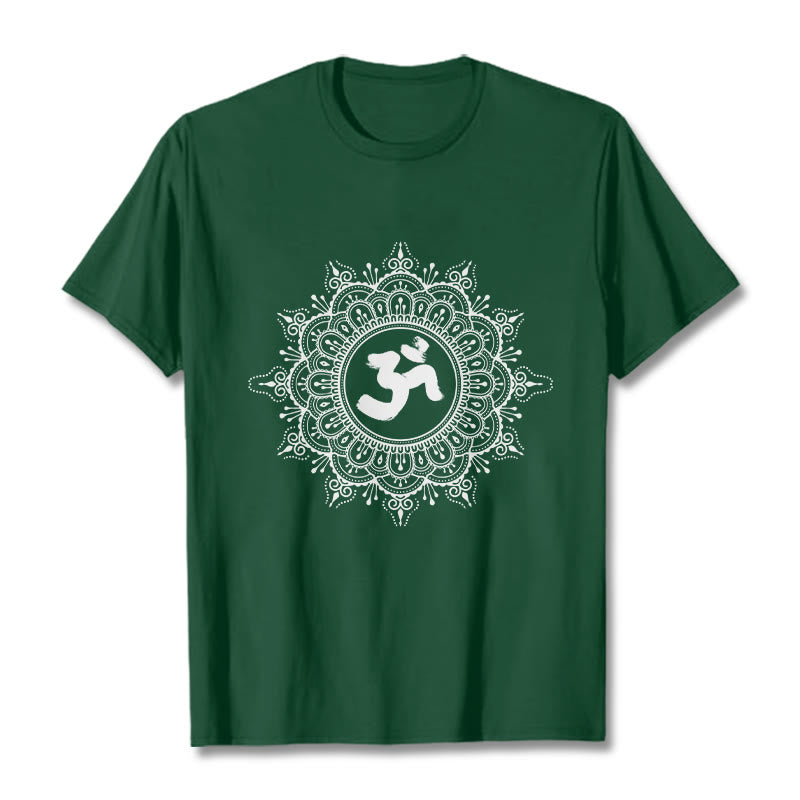 Soft Cotton Mandala Om Geometry Meditation Tee
