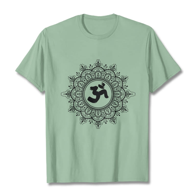 Soft Cotton Mandala Om Geometry Meditation Tee
