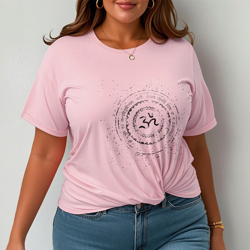 Soft Cotton Om Mandala Graphic Meditation Tee