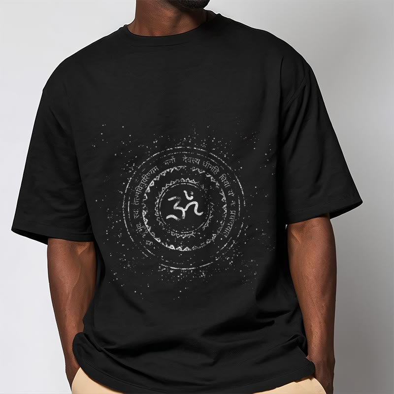 Soft Cotton Om Mandala Graphic Meditation Tee