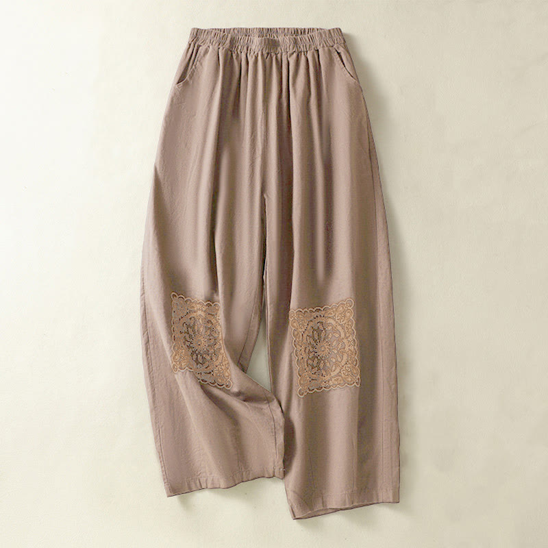 Tactile Cotton Linen Grounding Meditation Harem Pants